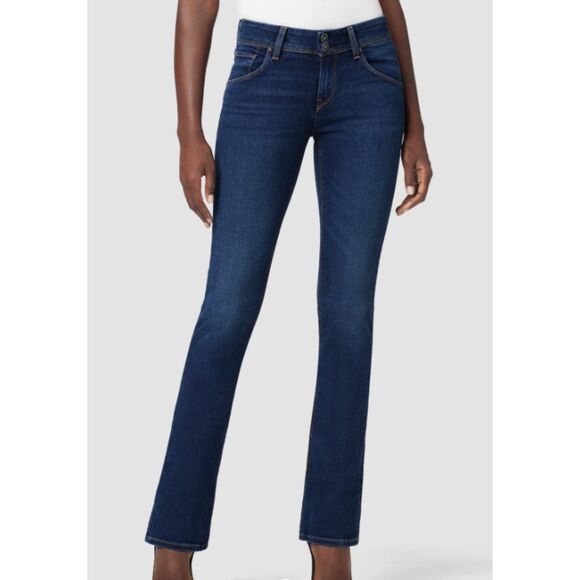 Hudson Beth Mid Rise Baby Boot Jeans Sz 32 Obscurity Dark Wash Flap Pockets - Picture 3 of 10